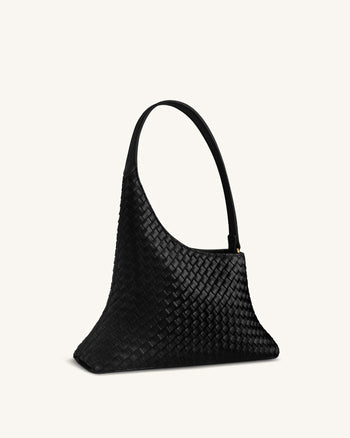 Lyra Borsa a tracolla intrecciata - Nero