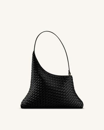 Lyra Borsa a tracolla intrecciata - Nero