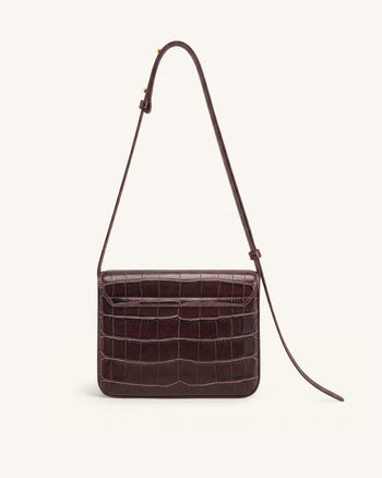 Evania Borsa a spalla con chiusura - Bordeaux effetto cocco