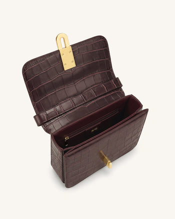 Evania Borsa a spalla con chiusura - Bordeaux effetto cocco