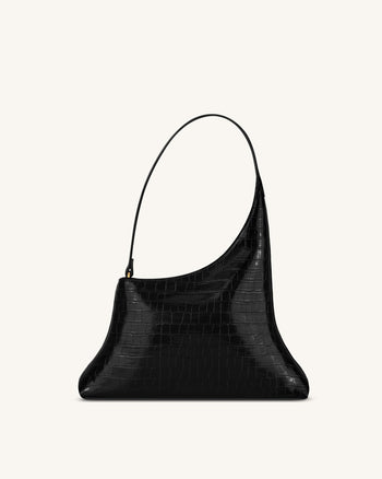 Lyra Borsa a tracolla - Coccodrillo nero