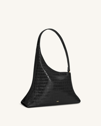 Lyra Borsa a tracolla - Coccodrillo nero