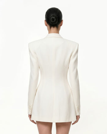 Blazer a clessidra con ricamo Iris - Bianco