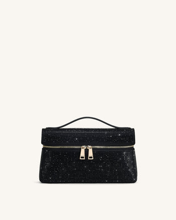 Thea Borsa con Manico Superiore in Cristallo Artificiale - Rosso