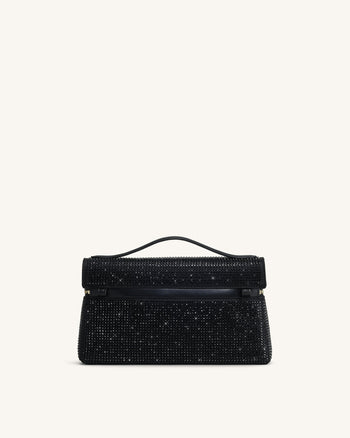 Thea Borsa con Manico Superiore in Cristallo Artificiale - Rosso