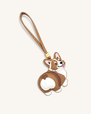 Portachiavi a forma di corgi - Tan Multi