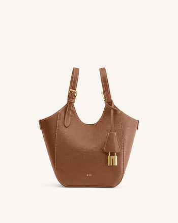 Ines Borsa tote con lucchetto - Marrone Cioccolato