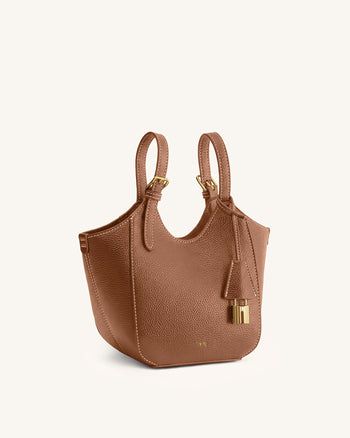 Ines Borsa tote con lucchetto - Marrone Cioccolato