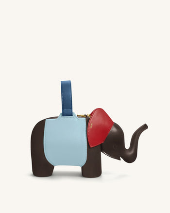 Claire Borsa a mano a forma di elefante - Marrone Scuro/Blu