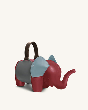 Claire Borsa a mano a forma di elefante - Rosso/Grigio Scuro