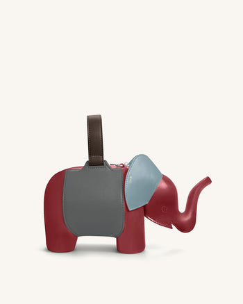 Claire Borsa a mano a forma di elefante - Rosso/Grigio Scuro