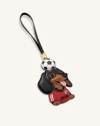 Ciondolo Borsa Pallone da Calcio Bassotto Coppa del Mondo - Rosso