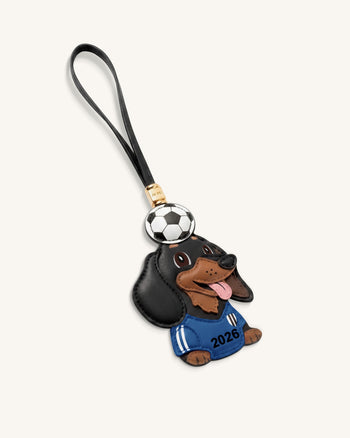 Ciondolo Borsa Pallone da Calcio Bassotto Coppa del Mondo - Blu