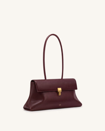 Selene Borsa a spalla con patta e chiusura a lucchetto - Borgogna