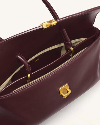 Selene Borsa a spalla con patta e chiusura a lucchetto - Borgogna