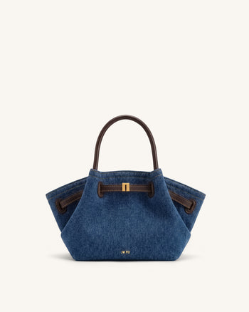Hana Mini borsa tote - Denim blu