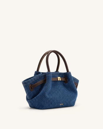 Hana Mini borsa tote - Denim blu