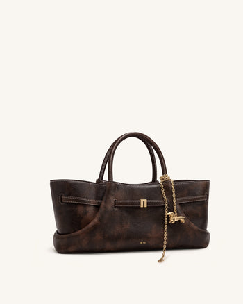 Maeve Borsa tote con charm in metallo bassotto - Caffè scuro