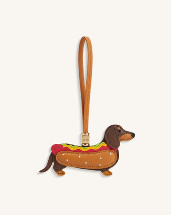 Charm da borsa bassotto hot dog - Marrone multicolore