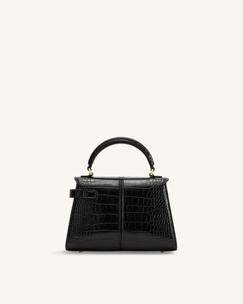 Borsa a mano Elise - Nero coccodrillo