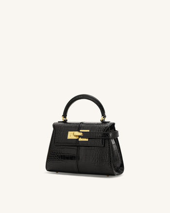 Borsa a mano Elise - Nero coccodrillo