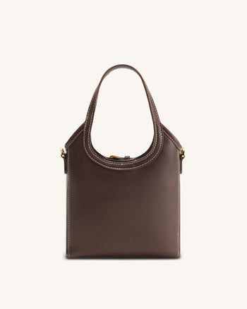 Brooke Mini Borsa con Cintura Decorata con Manico Superiore - Marrone Scuro