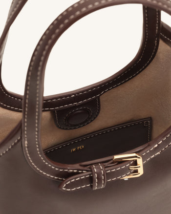 Brooke Mini Borsa con Cintura Decorata con Manico Superiore - Marrone Scuro