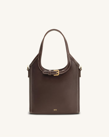 Brooke Mini Borsa con Cintura Decorata con Manico Superiore - Marrone Scuro