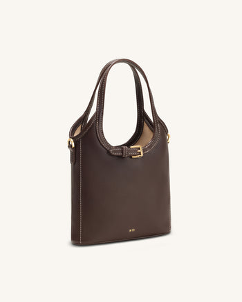Brooke Mini Borsa con Cintura Decorata con Manico Superiore - Marrone Scuro