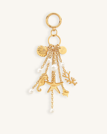 Portachiavi a forma di creatura con perle finte - Oro