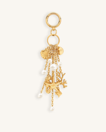 Portachiavi a forma di creatura con perle finte - Oro