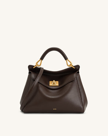 Lucia Borsa Con Manico Superiore Classica - Marrone Scuro