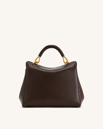 Lucia Borsa Con Manico Superiore Classica - Marrone Scuro