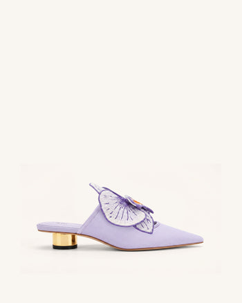 Helena Sabot traforati con decorazione ricamata - Viola