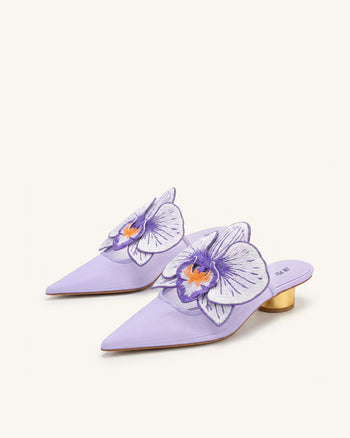 Helena Sabot traforati con decorazione ricamata - Viola