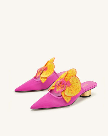 Helena Sabot traforati con decorazione ricamata - Rosso rosa