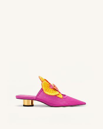 Helena Sabot traforati con decorazione ricamata - Rosso rosa