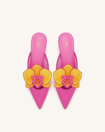 Helena Sabot traforati con decorazione ricamata - Rosso rosa