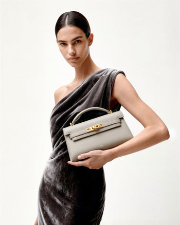 Noor Borsa con Manico Superiore - Grigio Elefante