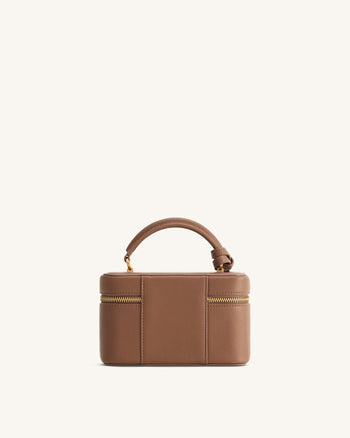Cleo Borsa con Manico Superiore a Forma di Scatola - Marrone