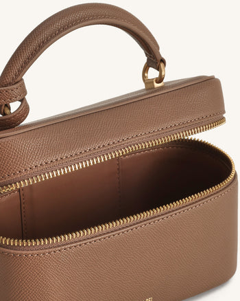 Cleo Borsa con Manico Superiore a Forma di Scatola - Marrone