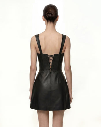 Abito a corsetto in con stampa floreale Iris - Nero