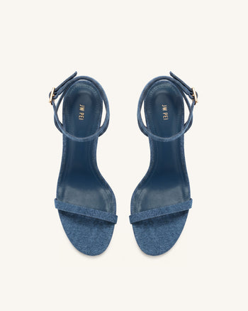 Alivia Sandali con tacco in metallo dorato - Blu denim