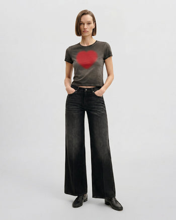 T-shirt The Shrunken Faded Love - Nero lavato