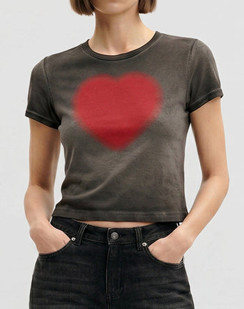 T-shirt The Shrunken Faded Love - Nero lavato