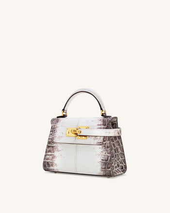 Elise Borsa a Mano - Bianco Coccodrillo