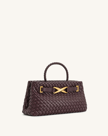Elora Borsa Tote Intrecciata - Borgogna Intenso
