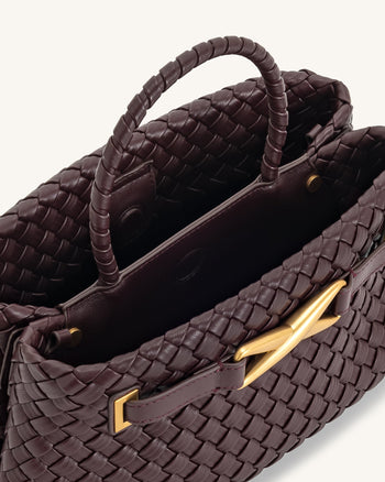 Elora Borsa Tote Intrecciata - Borgogna Intenso