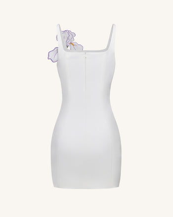 Iris Miniabito aderente con spalline a stampa floreale - Bianco