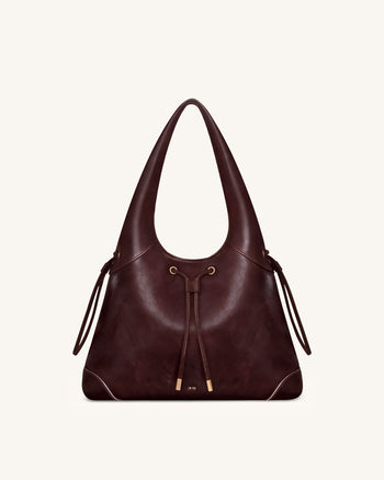 Celandra Borsa hobo con coulisse - Bordeaux scuro